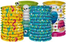 Kleurige papieren lantaarn cilinder 15 cm