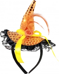 Haarband met mini heksenhoed