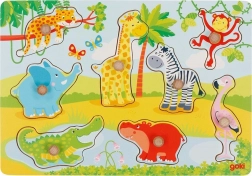 Houten inlegpuzzel Afrikaanse babydieren