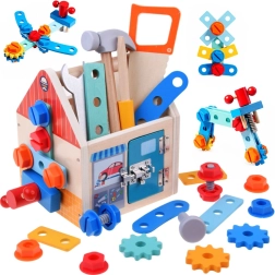 Houten huisje – set voor kleine klussers met gereedschap en schroeven