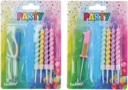Partykaars nummer 1 met 4 kaarsen