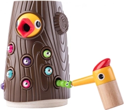 WOODY houten magnetisch spel Specht – wormpjes eruit trekken