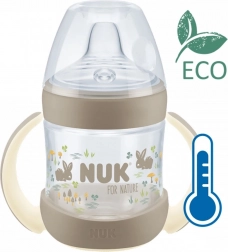 Oefenfles NUK for Nature met temperatuurcontrole 150 ml bruin (6–18 maanden)