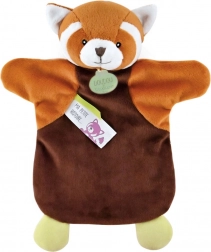 Pluche handpop rode panda 25 cm