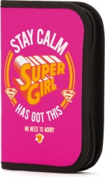 Schooletui Super Girl stay calm – eenlaags, ongevuld