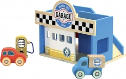 Vilac kleine houten garage Vilacity met autootjes