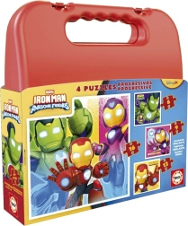 Puzzel in koffertje IRON MAN 4 in 1 (6, 9, 12, 16 stukjes)