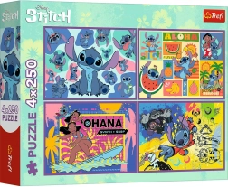 Puzzel 4×250 stukjes Lilo & Stitch
