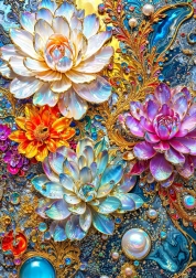 Puzzel Parelmoeren Waterlelies 1000 Stukjes