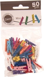 Gekleurde houten mini knijpertjes 2,5 cm (50 stuks)