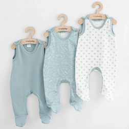 Baby-slabbetjes NEW BABY Classic II Uni, set van 3 stuks, mint, maat 74 (6–9 maanden)