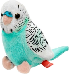 Pluchen speelgoedparkiet azuur-wit