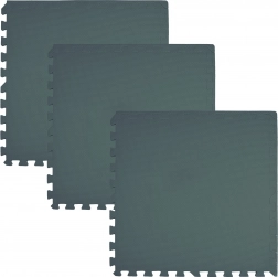 Zachte vloerpuzzel-speelmat van schuim 180 × 60 cm, 3 stuks, donkergroen