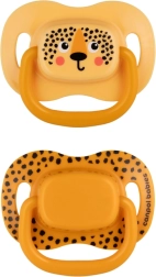Canpol babies set van symmetrische siliconen fopspenen Mountains 0–6 m, 2 stuks – Oranje