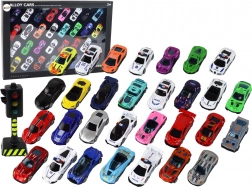 Set van Aluminium Modellenautootjes in Doos 30 Stuks Sport- en Politiewagens