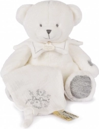 Doudou cadeau set – pluchen beertje met dekentje 30 cm, grijs
