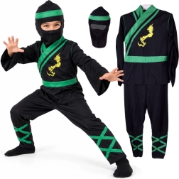 Kinderkostuum ninja met groene details, maat M