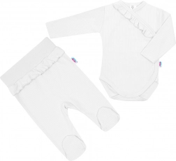 Tweedelige babyset NEW BABY Stripes – wit