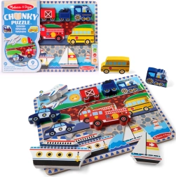 Houten insteekpuzzel voertuigen Melissa & Doug