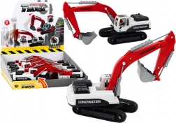 Metalen rood-wit rupsbandgraafmachine