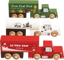 Le Toy Van houten set vrachtwagens voor kinderen