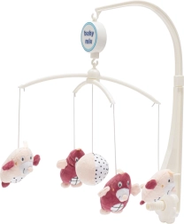 Muziekmobiel voor boven het babybed Baby Mix molletjes roze