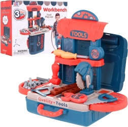 Gereedschapsset 3-in-1 voor kinderen met koffer, werkbank en tafeltje