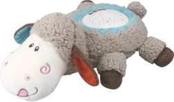Pluche projector-schaapje met muziek 35 cm