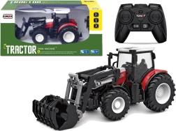 Rode radiografisch bestuurbare tractor 2,4 GHz met bewegende laadbak 1:24