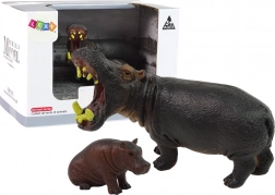 Set nijlpaardfiguren met jong – dieren van de wereld