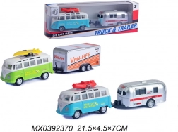 Minibus met aanhanger