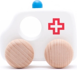 Bajo houten autootje hulpdienst (ambulance)