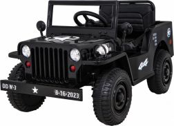Retro militair kinderautootje 4x4, zwart