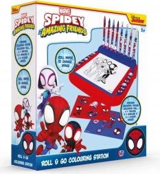 Spidey-standaard met kleurplaten en verf