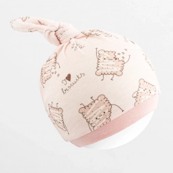 Baby katoenen mutsje NEW BABY Biscuits roze