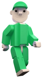 Seváček groen (groot en klein) – figuurtje voor de SEVA-bouwset