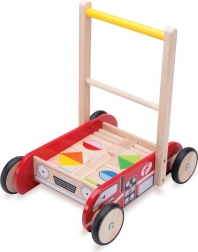 Houten loopwagen WONDERWORLD brandweer