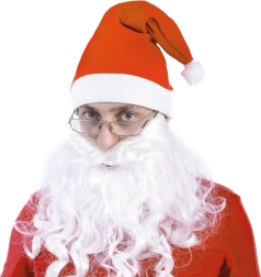 Lange sneeuwwitte Kerstman-baard met elastiek