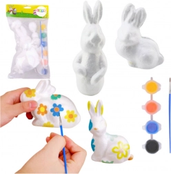 Schilderset voor polystyreen versieringen 4 hazen met verf en penseel