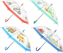 Automatisch transparante paraplu met transportmotieven