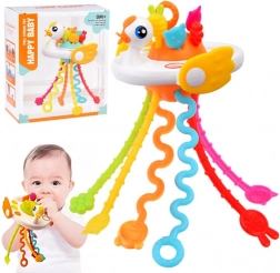 Sensorisch speeltje en bijtring in de vorm van een zwaan voor baby’s