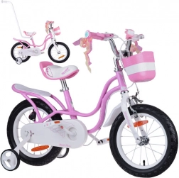 Kinderfiets 14" Little Swan met mandje en zijwieltjes ROYALBABY – Little