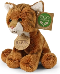 Zittende pluchen roestkleurige kat 14 cm eco friendly