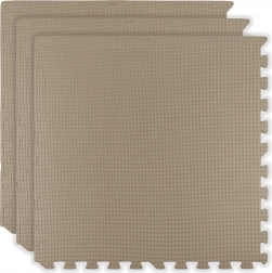 HUMBI schuimvloeronderlegger 180 × 60, grote waterdichte puzzel, veilig voor kinderen, 3 stuks, lichtbeige