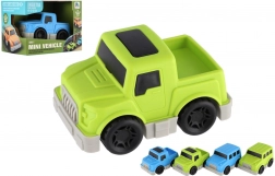 Mini plastic autotje met terugtrekmotor 9 cm – 4 soorten