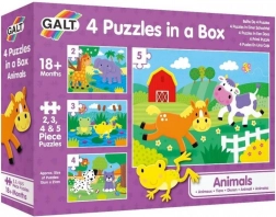 Puzzel Diertjes 4-in-1 (2, 3, 4, 5 stukjes) GALT