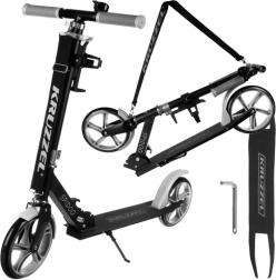 Stedelijke opvouwbare step met grote wielen 200 mm en voetrem – Grijs