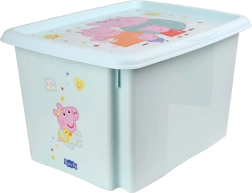 Kunststof opbergbox met deksel Peppa Pig 30 l