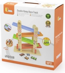 Viga houten dubbele racebaan voor autootjes