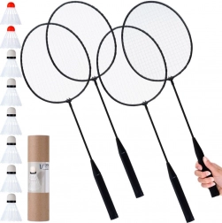 Badmintonset voor 4 spelers met 8 shuttles, 61 cm